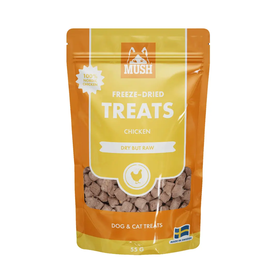 MUSH Treat Kylling 55 g - naturlige godbidder til hunde